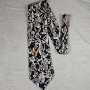 1994 Looney Tunes Mania Bugs Bunny All Over Print Tie Vintage